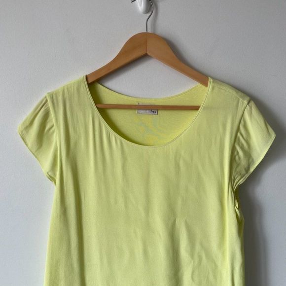 ARITZIA Wilfred Free Neon Yellow Short Cap Sleeve Shift Dress Sz M - Picture 3 of 14